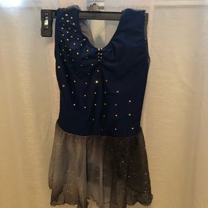 Navy Blue and Gold dance costume